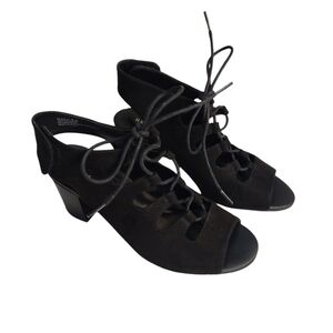 Relativity Women's Black Lace-up Cut-out Heels Sandles Size 8M